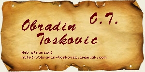 Obradin Tošković vizit kartica